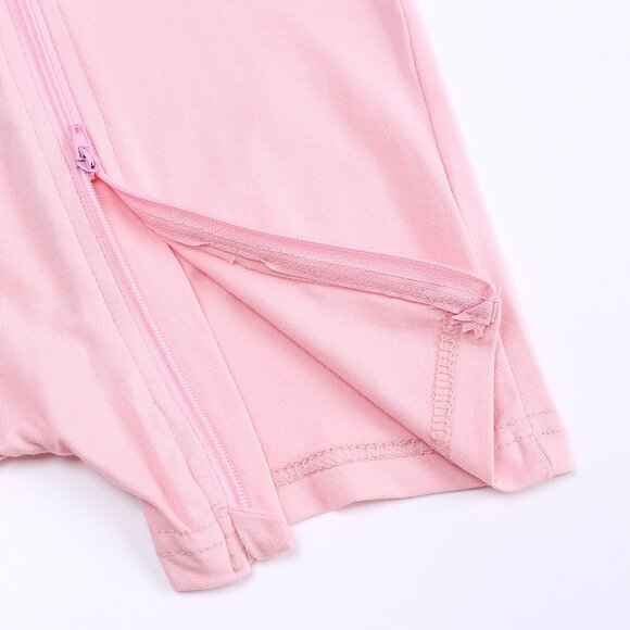 *MONOGRAM*BABY ROMPER-Sleeper *NWT* Short Sleeve Short Double Zipper Cotton Pink - Picture 7 of 16